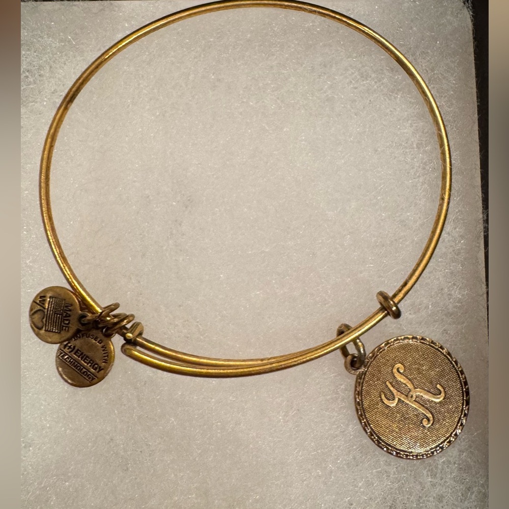Alex and Ani Initial Charm Energy Bangle Bracelet